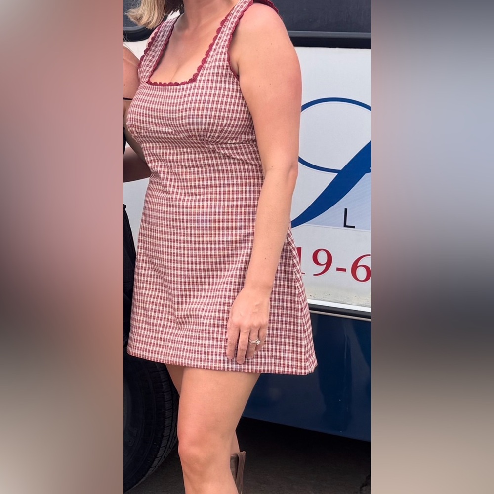 Princess Polly Red and White Checkered Mini Dress